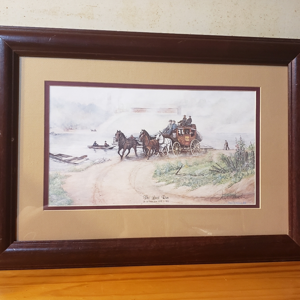 The Last Run, Framed print by Fred Thrasher, 21x15, Signed